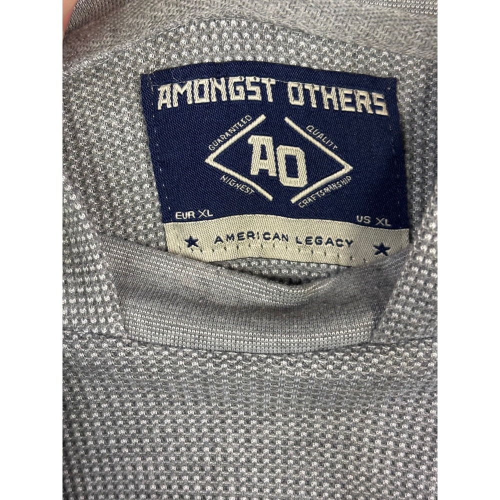 Amongst Others‎ Mens XL Waffle Knit Moto Sleeve Hoodie Grey Curved Hem - Picture 4 of 6